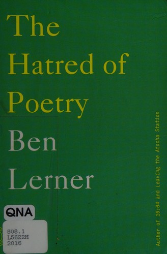 The hatred of poetry cover